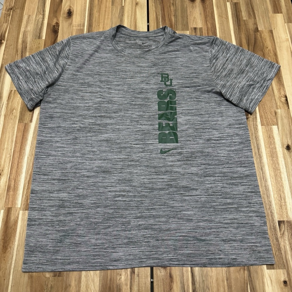 Baylor‎ Bears Shirt Mens XL Gray Nike DriFit College Football Training Gym